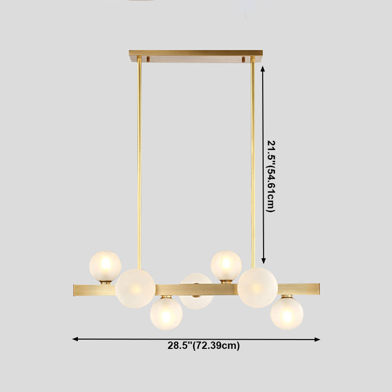 Sphere Island Lighting Contemporary Glass Island Kroonluchter in gouden afwerking