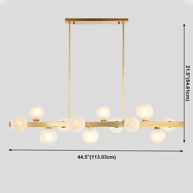 Sphere Island Lighting Contemporary Glass Island Kroonluchter in gouden afwerking