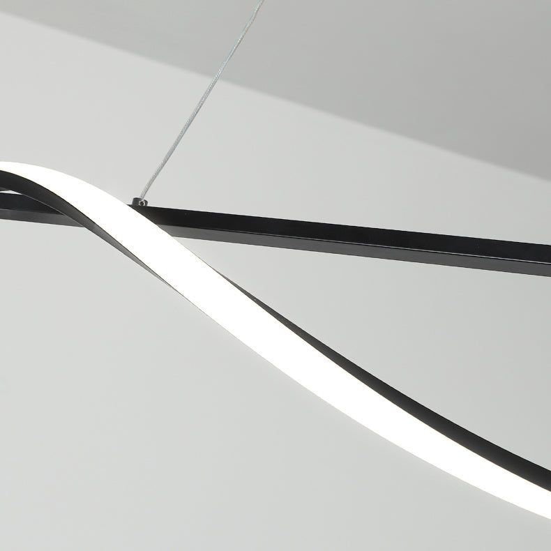 1 Light Linear Island Lights Contemporary Metal Island Chandelier with Acrylic Shade