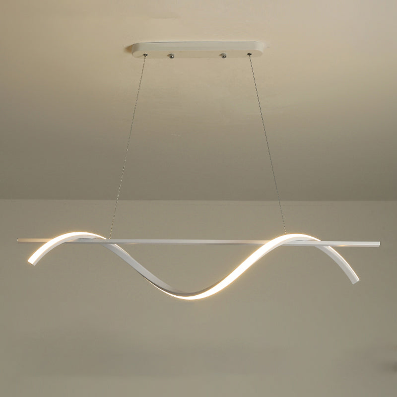 1 Light Linear Island Lights Contemporary Metal Island Chandelier with Acrylic Shade