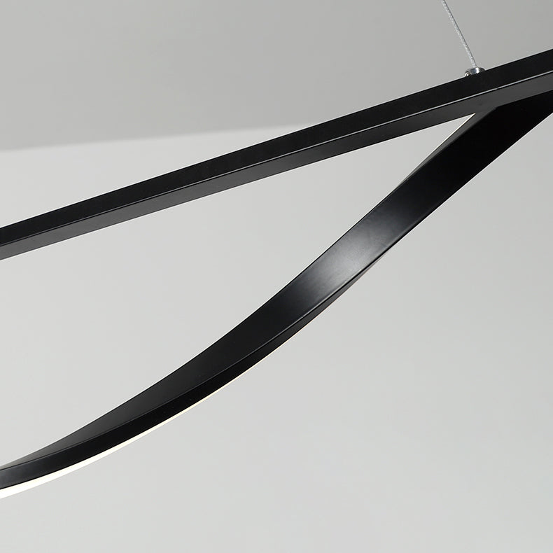 1 Light Linear Island Lights Contemporary Metal Island Chandelier with Acrylic Shade