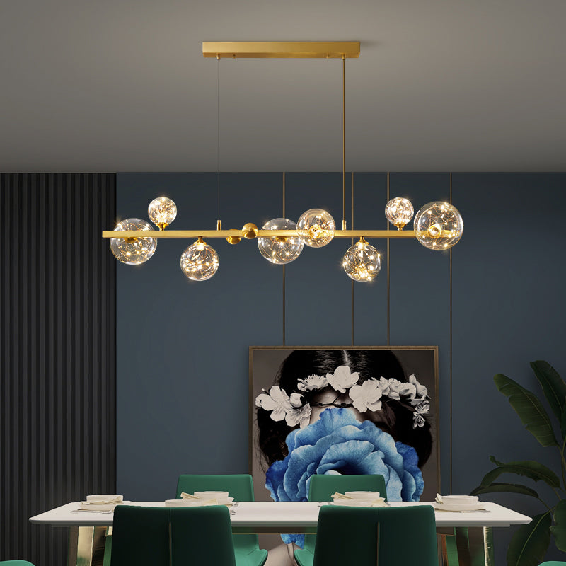 Contemporary Sphere Pendant Lights Glass Island Chandelier for Dining Room