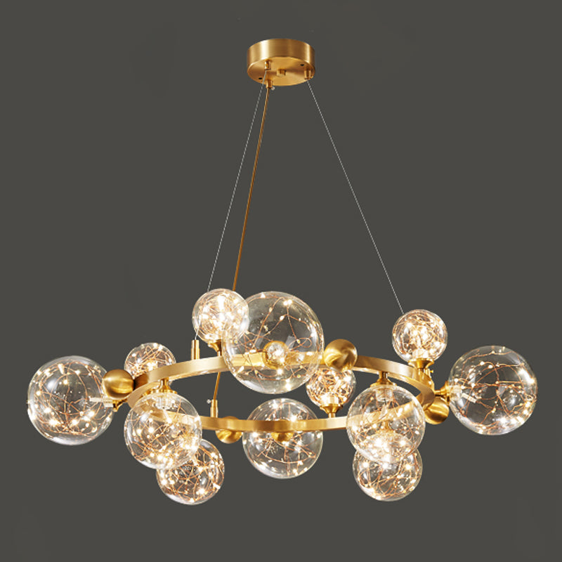 Contemporary Sphere Pendant Lights Glass Island Chandelier for Dining Room