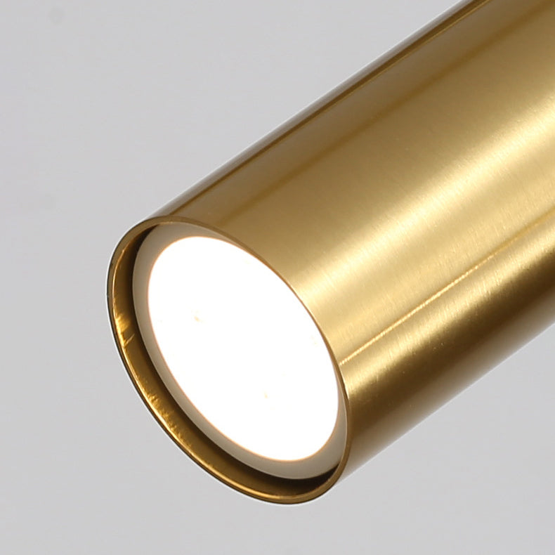 Zeitgenössische Anhängerleuchten Zylindermetall 4 Light Island Kronleuchter