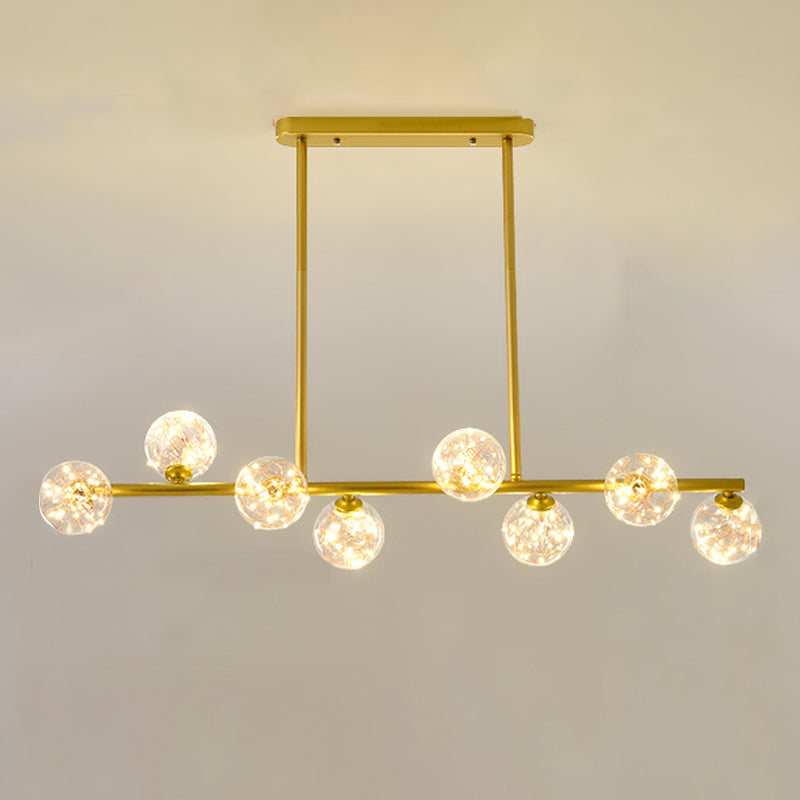 Zeitgenössischer Anhänger Lichter Globe Metal Island Kronleuchter mit Glasschatten