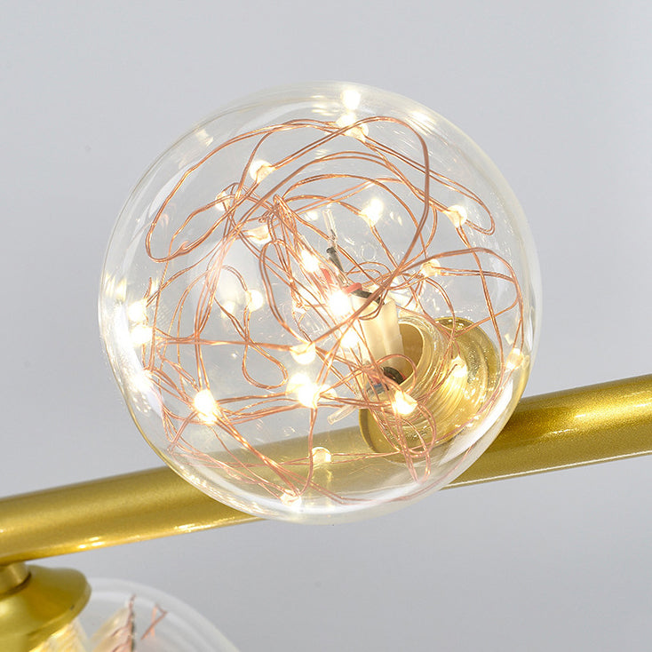 Zeitgenössischer Anhänger Lichter Globe Metal Island Kronleuchter mit Glasschatten