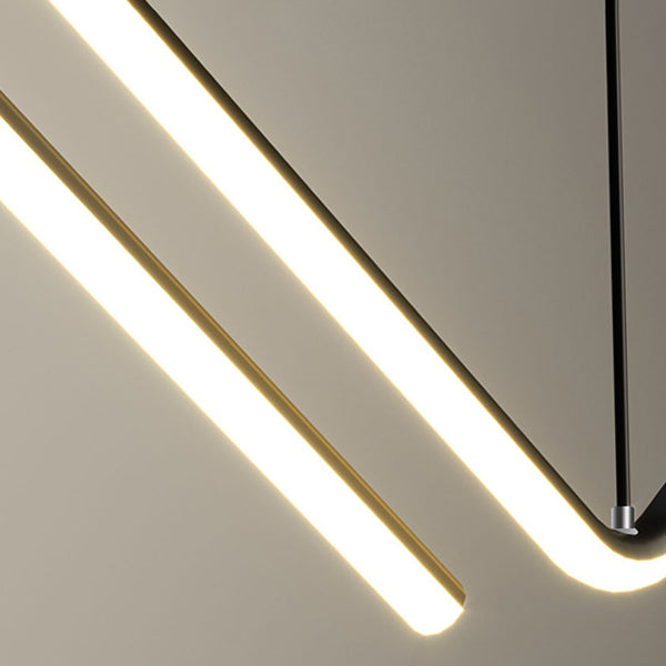 Lustres de lustre de l'île linéaire contemporaine Metal 2 Light Island Chandelier