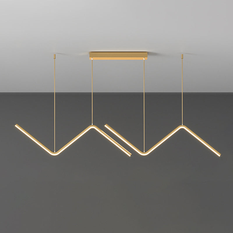 Lustres de lustre de l'île linéaire contemporaine Metal 2 Light Island Chandelier