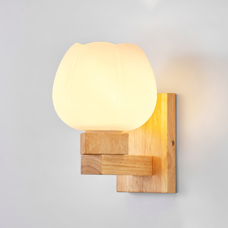 Estilo contemporáneo Luces de apliques de pared geométrica madera 1 lámpara de luz liviana