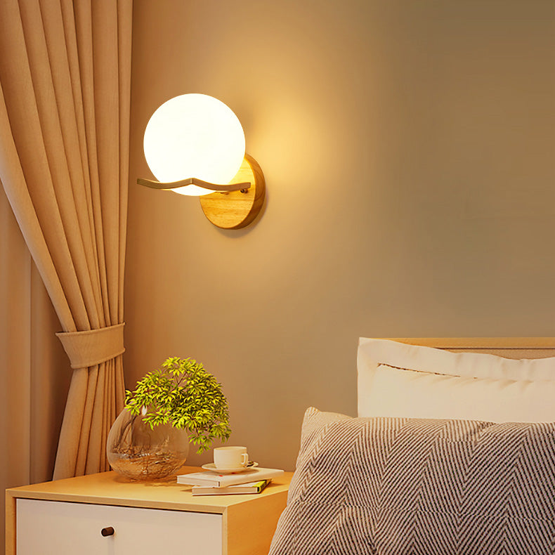 Estilo contemporáneo Luces de apliques de pared geométrica madera 1 lámpara de luz liviana