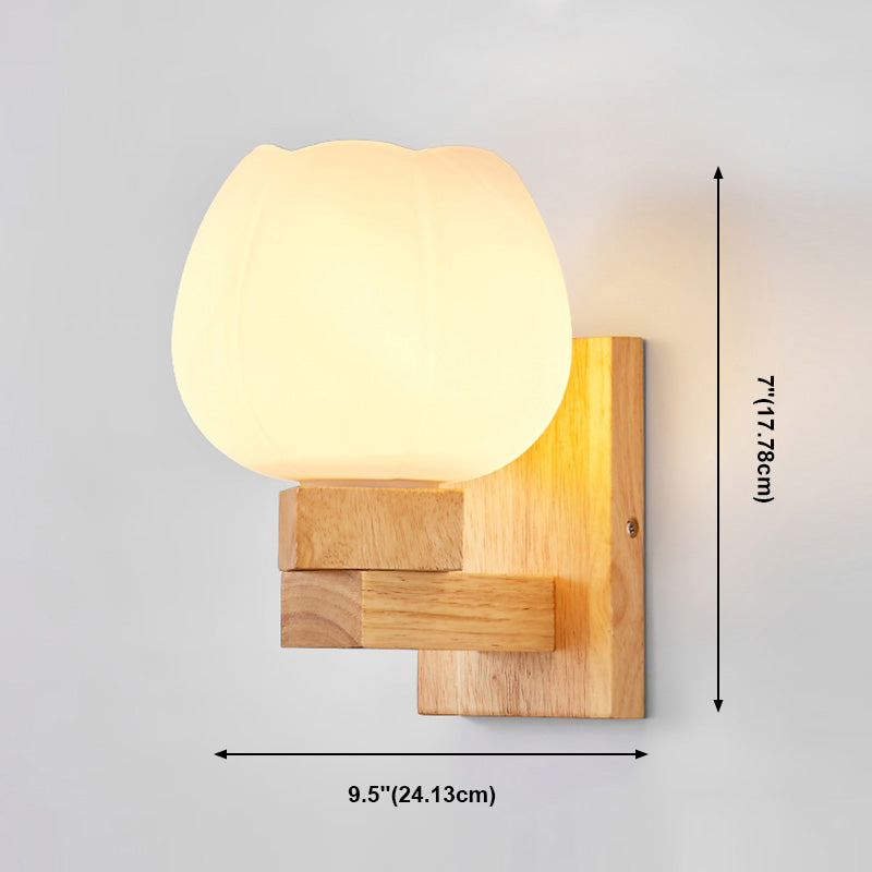 Estilo contemporáneo Luces de apliques de pared geométrica madera 1 lámpara de luz liviana