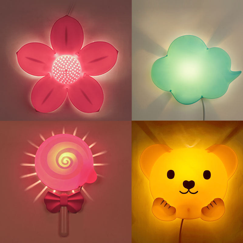 Ombra unica tonalità a parete a parete a parete per bambini in stile muro di plastica lampada da parete