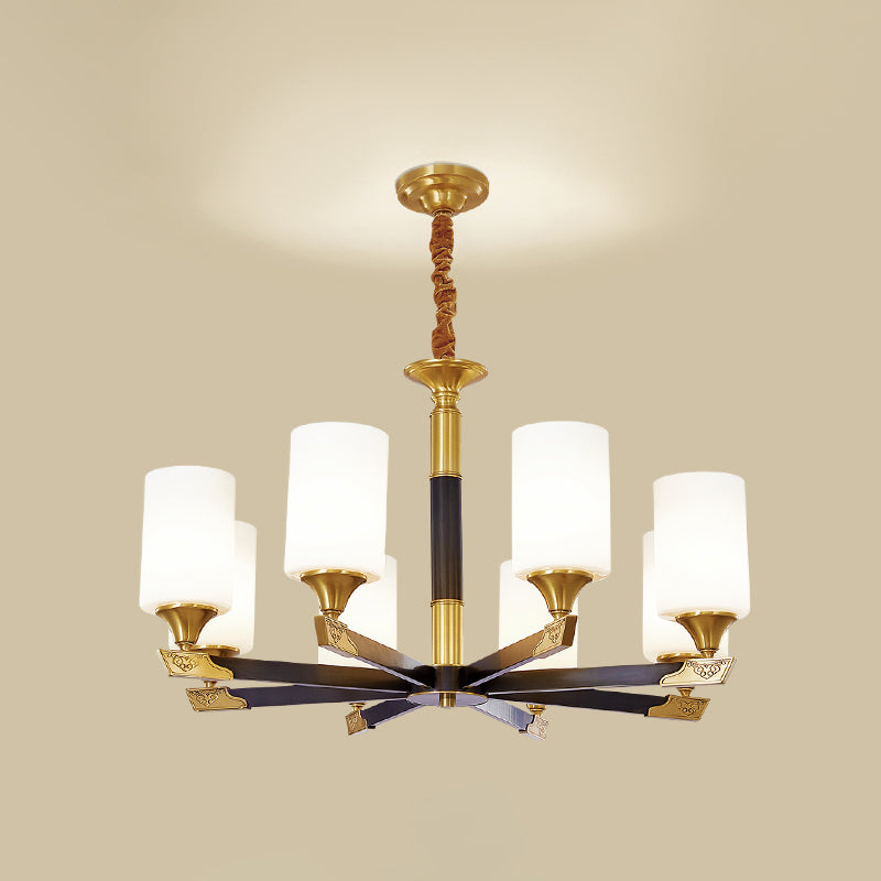 Modern Minimalism Style Cylindrical Hanging Chandelier Copper Ceiling Chandelier