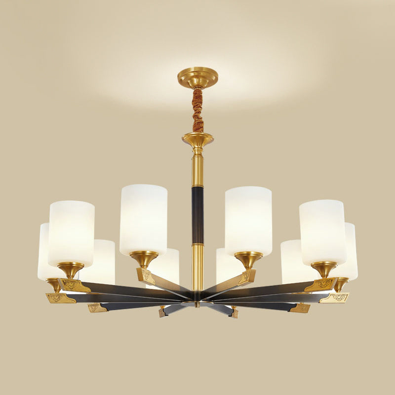 Modern Minimalism Style Cylindrical Hanging Chandelier Copper Ceiling Chandelier