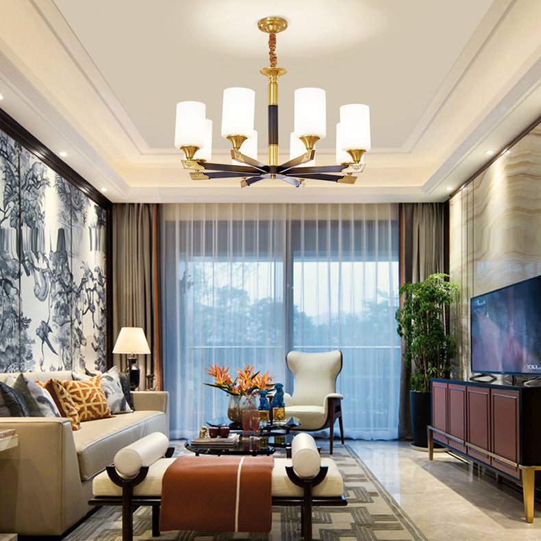 Modern Minimalism Style Cylindrical Hanging Chandelier Copper Ceiling Chandelier