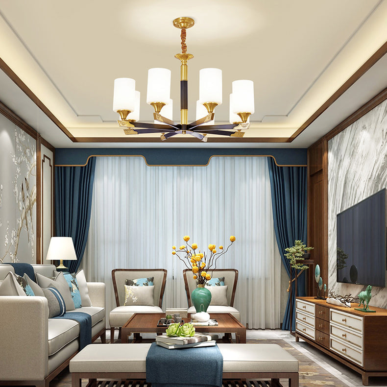 Modern Minimalism Style Cylindrical Hanging Chandelier Copper Ceiling Chandelier