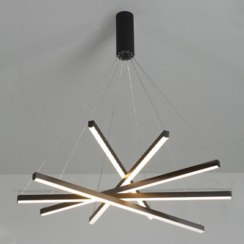 Modern Style Metal Hanging Light Fixtures Linear Multi Lights Suspension Light