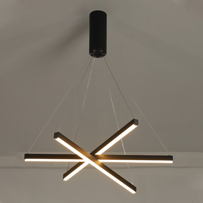 Modern Style Metal Hanging Light Fixtures Linear Multi Lights Suspension Light