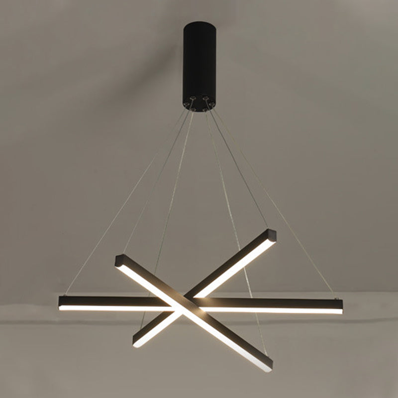 Modern Style Metal Hanging Light Fixtures Linear Multi Lights Suspension Light