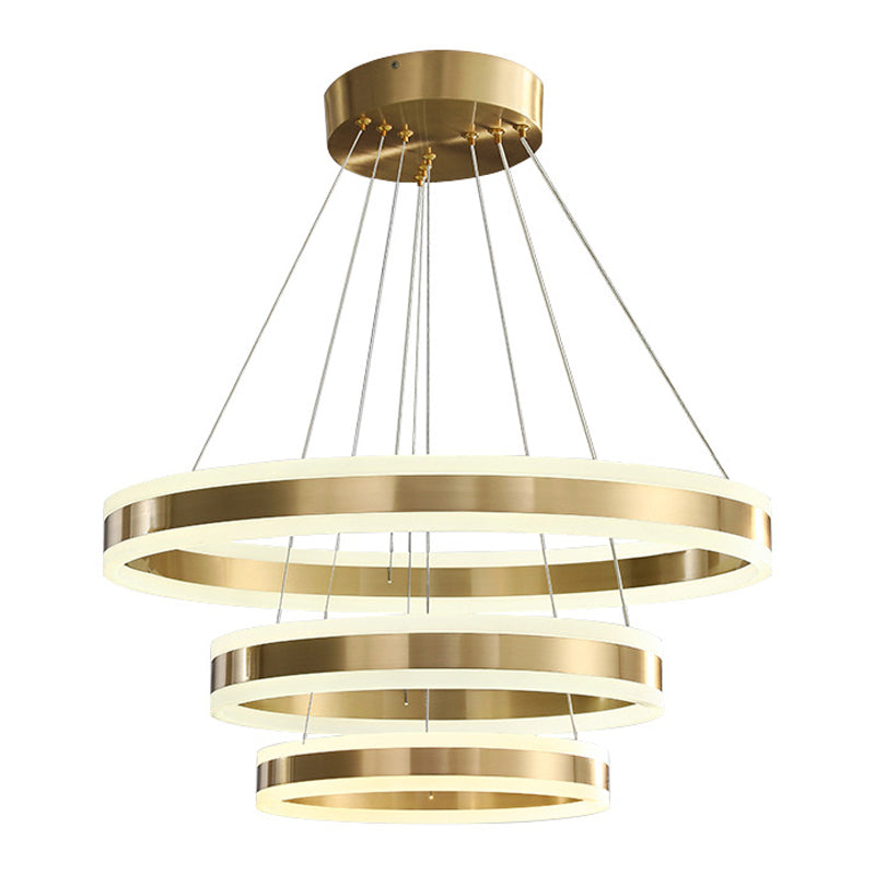 Circular Metal Hanging Ceiling Light Modern Style Suspension Pendant Lighting