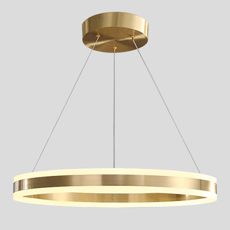 Circular Metal Hanging Ceiling Light Modern Style Suspension Pendant Lighting