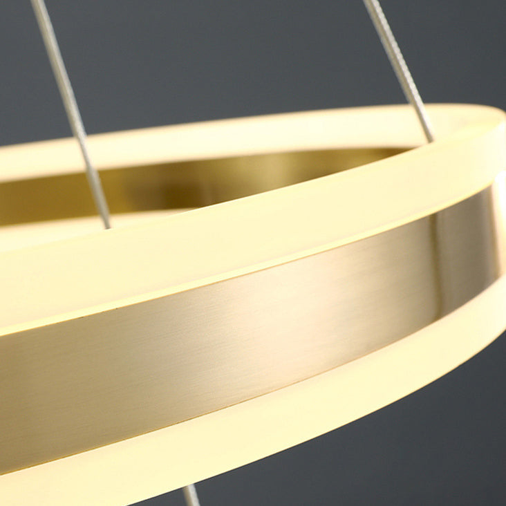 Circular Metal Hanging Ceiling Light Modern Style Suspension Pendant Lighting