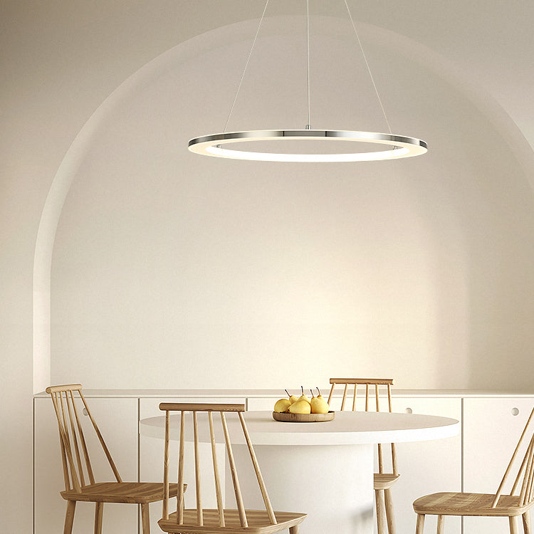 Circular 1-Light Hanging Light Fixtures Modern Style Metal Chandelier Pendant Light