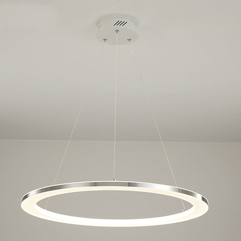 Circular 1-Light Hanging Light Fixtures Modern Style Metal Chandelier Pendant Light