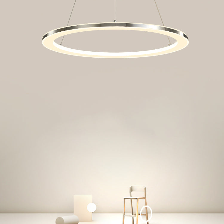 Circular 1-Light Hanging Light Fixtures Modern Style Metal Chandelier Pendant Light