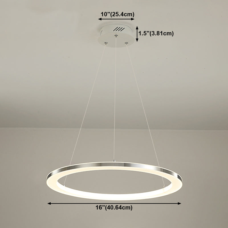 Cirkelvormige 1-licht hangende verlichtingsarmaturen moderne stijl metalen kroonluchter hanglampje