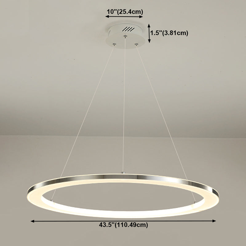 Circular 1-Light Hanging Light Fixtures Modern Style Metal Chandelier Pendant Light