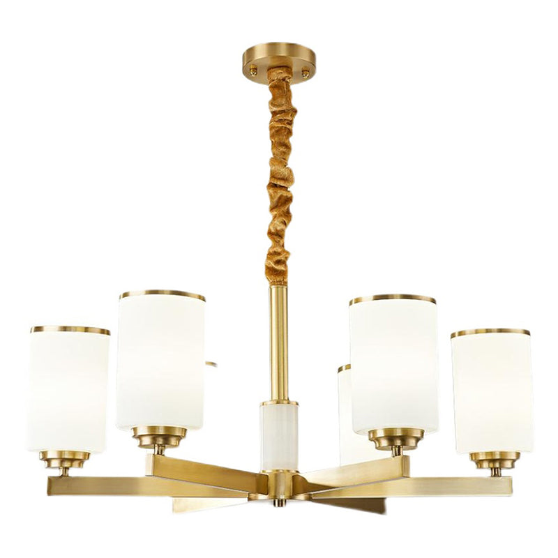 Lichte luxe stijl kroonluchter verlichtingsarmaturen cilindrisch koperen plafond kroonluchter