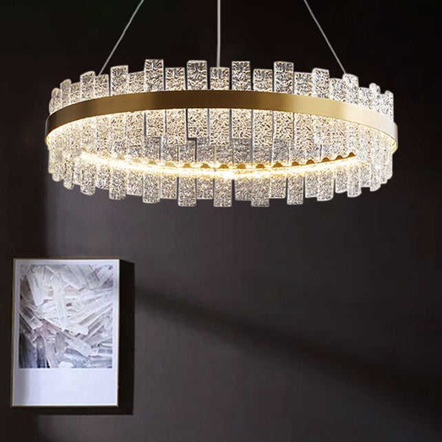 Lichte luxe stijl kroonluchter verlichtingsarmaturen cirkelvormige kristal LED -plafond kroonluchter