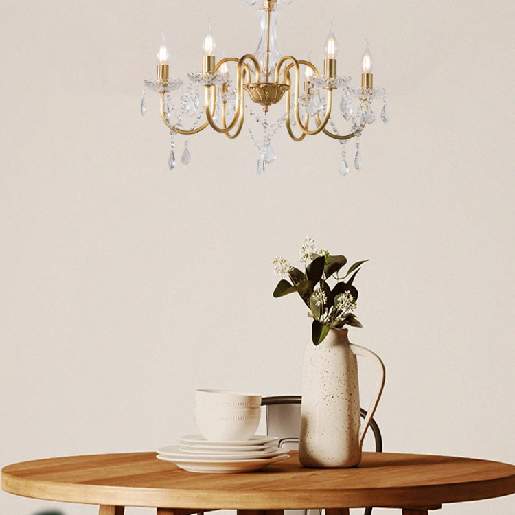 Lampadri di cristalli di cristallo leggero in stile verticale in stile americano