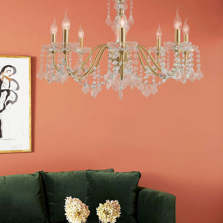 Lampadri di cristalli di cristallo leggero in stile verticale in stile americano