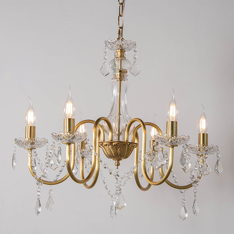 Lampadri di cristalli di cristallo leggero in stile verticale in stile americano