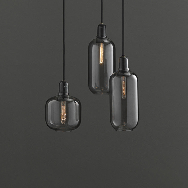 Moderner künstlerischer Stil Single Hanging Lampe Marmor Geometrische Anhänger Licht mit Glasschatten