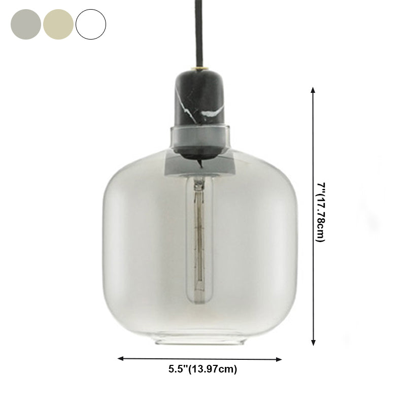 Moderner künstlerischer Stil Single Hanging Lampe Marmor Geometrische Anhänger Licht mit Glasschatten