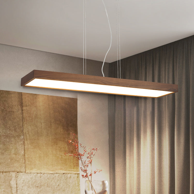 Rechthoek kroonluchter verlichtingsarmaturen eigentijds hout 1 lichte eiland kroonluchter