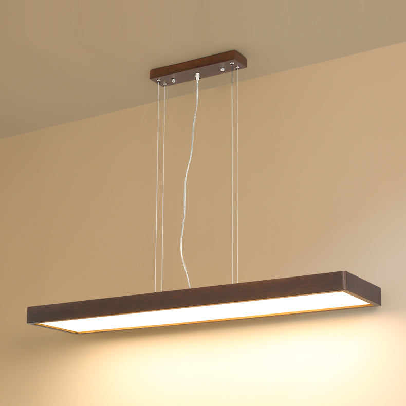 Rechthoek kroonluchter verlichtingsarmaturen eigentijds hout 1 lichte eiland kroonluchter