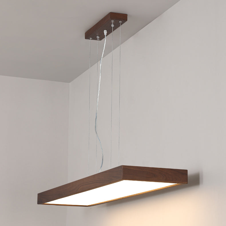 Rechthoek kroonluchter verlichtingsarmaturen eigentijds hout 1 lichte eiland kroonluchter