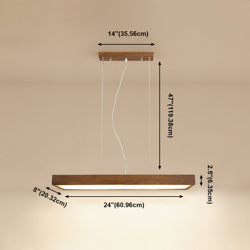 Rechthoek kroonluchter verlichtingsarmaturen eigentijds hout 1 lichte eiland kroonluchter