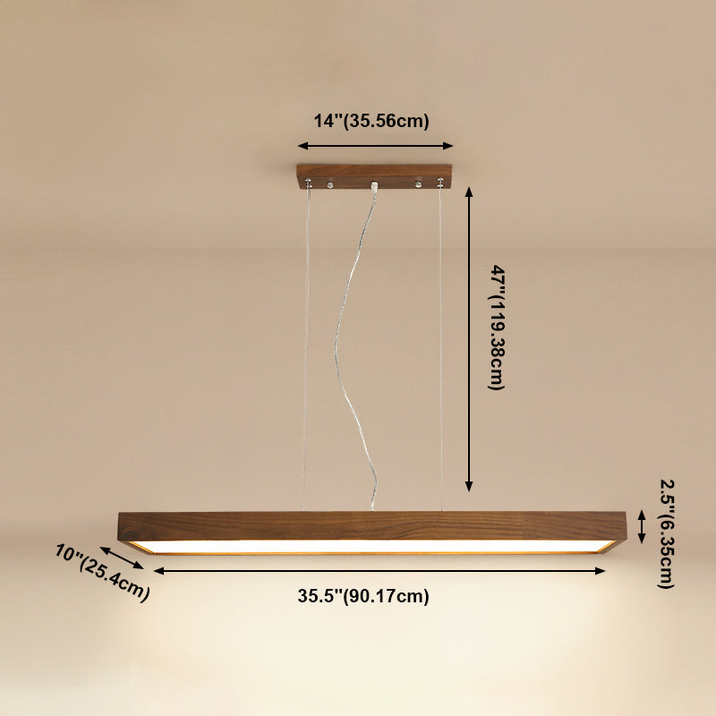 Rechthoek kroonluchter verlichtingsarmaturen eigentijds hout 1 lichte eiland kroonluchter