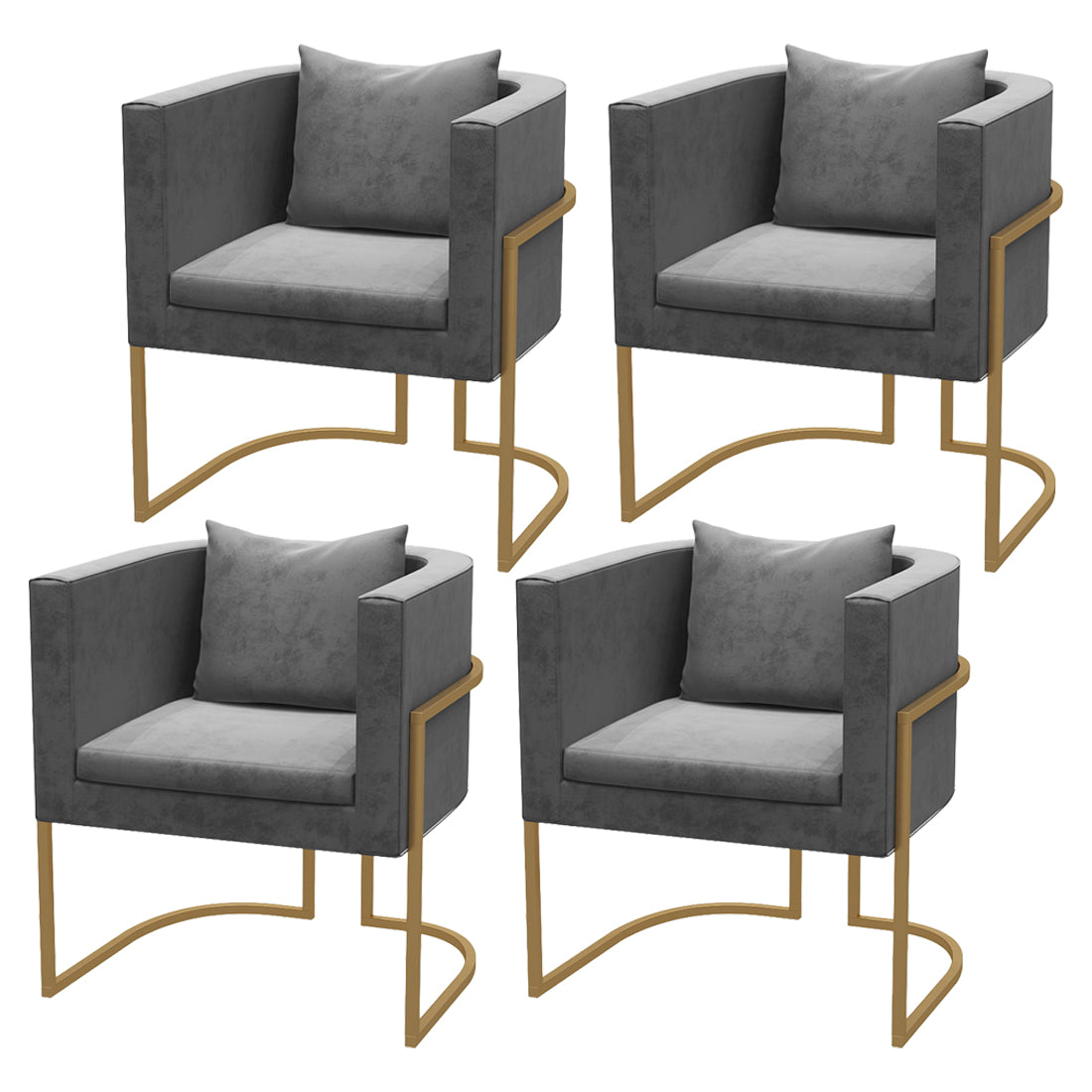 Sillas de comedor tapizadas de estilo contemporáneo, sillas con respaldo sólido para el hogar