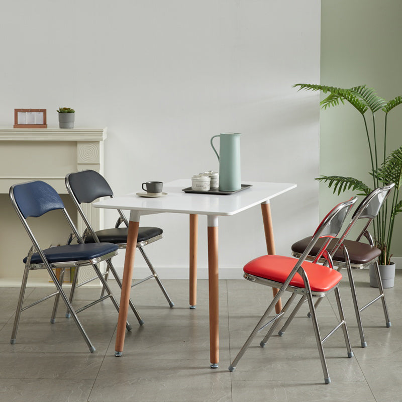 Industriële stijl PU lederen eetkamerstoelen Open achterste zijkoelen voor thuis