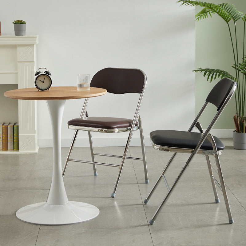 Industriële stijl PU lederen eetkamerstoelen Open achterste zijkoelen voor thuis
