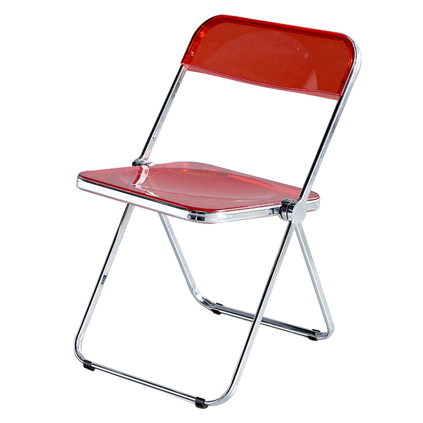 Chaise latérale pliante sans bras de style contemporain, chaise d'appoint simple à dossier ouvert