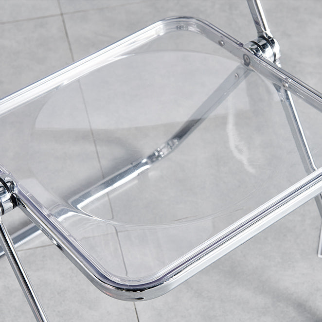 Chaise latérale pliante sans bras de style contemporain, chaise d'appoint simple à dossier ouvert