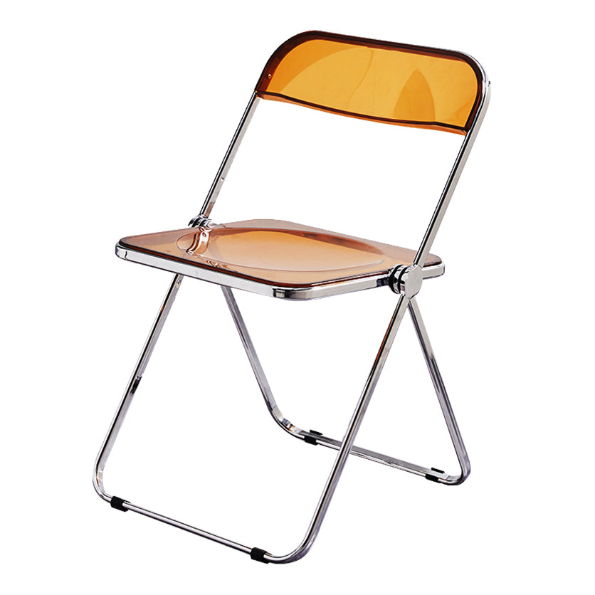 Chaise latérale pliante sans bras de style contemporain, chaise d'appoint simple à dossier ouvert