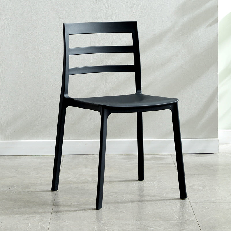 Esszimmerstühle im minimalistischen Stil mit Leiterlehne, armlose Esszimmerstühle aus Kunststoff für zu Hause